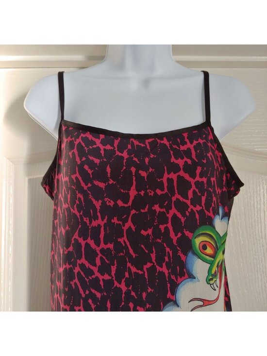 Ed Hardy Slip Dress Tattoo Snake Bratz Sleeze Y2K Mini Strappy Edgy Clubwear L - Picture 4 of 12